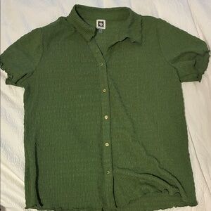 Anne Klein Olive Textured Blouse